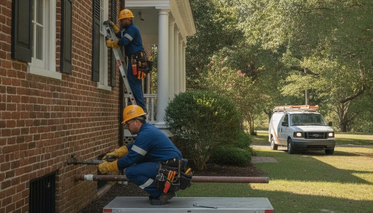 Plumber repairing a pipe in Virginia Beach, VA for emergency plumbing service