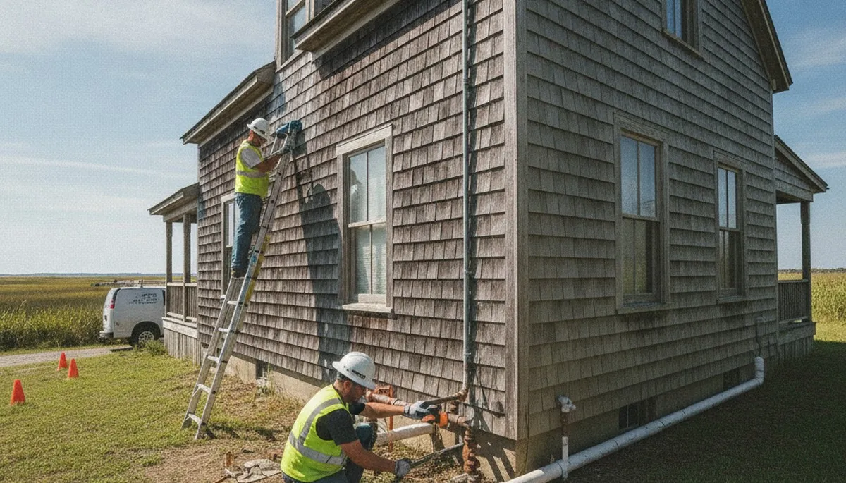 Virginia Beach, VA plumber repairing a residential plumbing fixture for local repair service